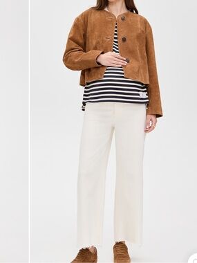 DL1961 Classic Wide-Leg Cream Womans Maternity Pants